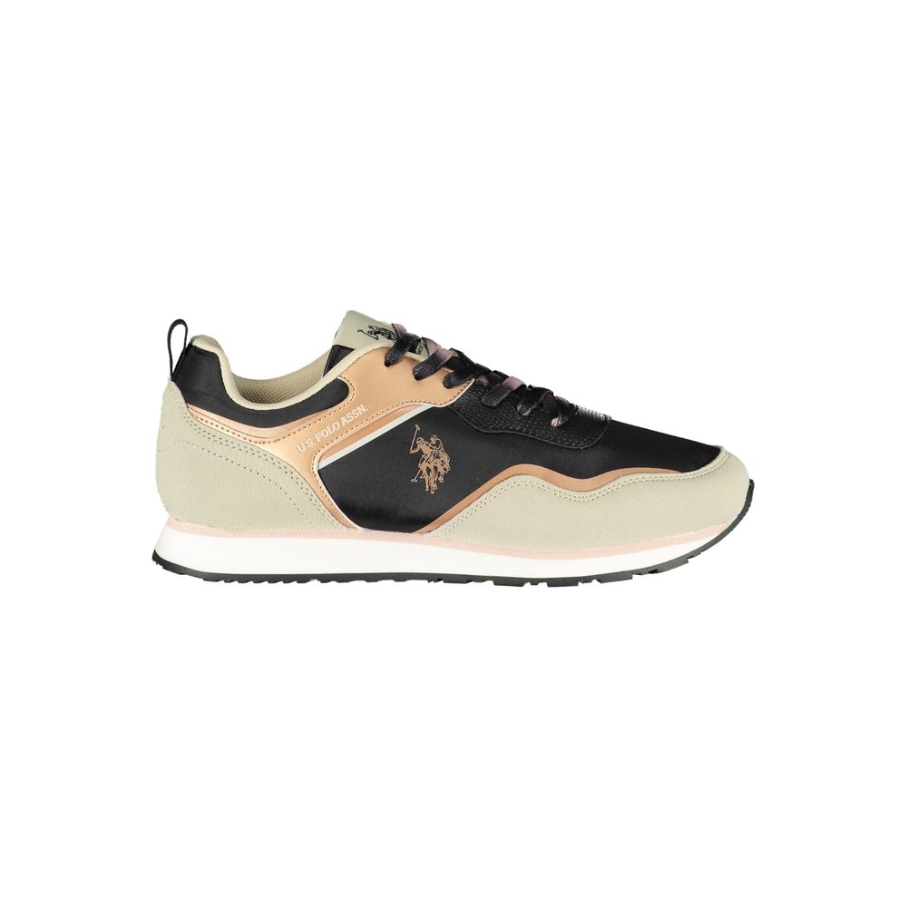 U.S. POLO ASSN. Black Polyurethane Women Sneaker | Regal Royce