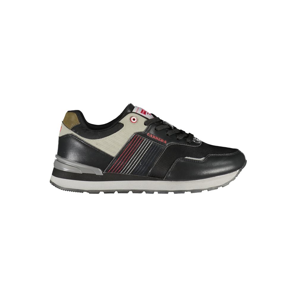 Carrera Black Polyurethane Men Sneaker | Regal Royce