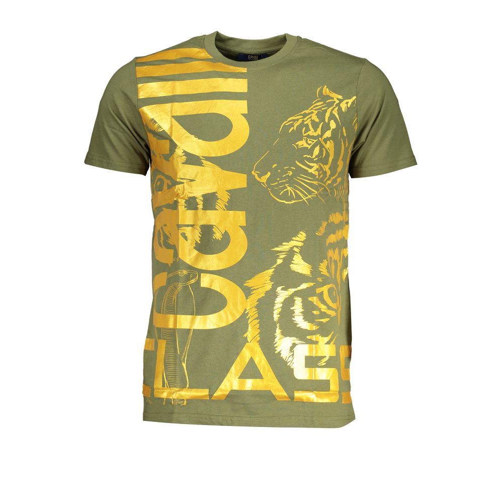 Cavalli Class Verde Cotton Men T-Shirt | Regal Royce