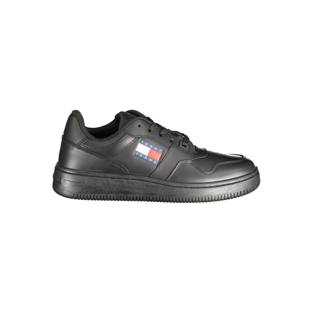 Tommy Hilfiger Black Leather Women Sneaker | Regal Royce