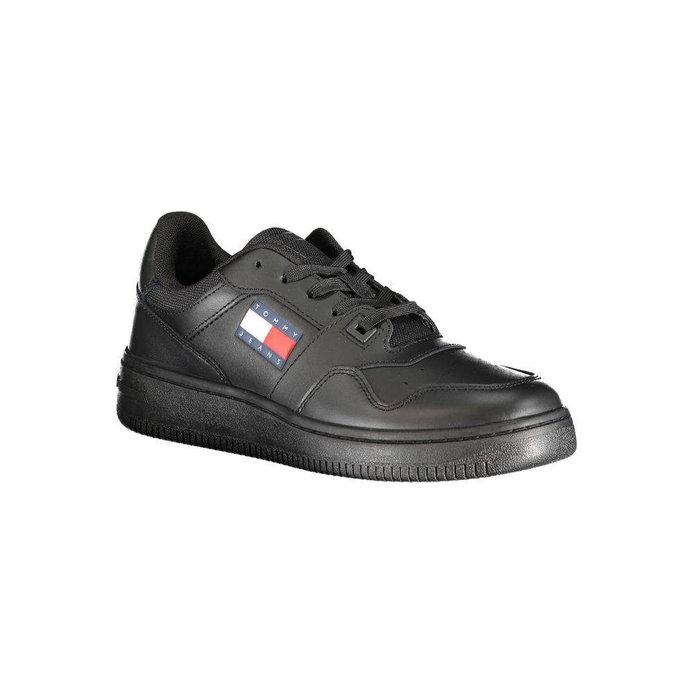 Tommy Hilfiger Black Leather Women Sneaker | Regal Royce