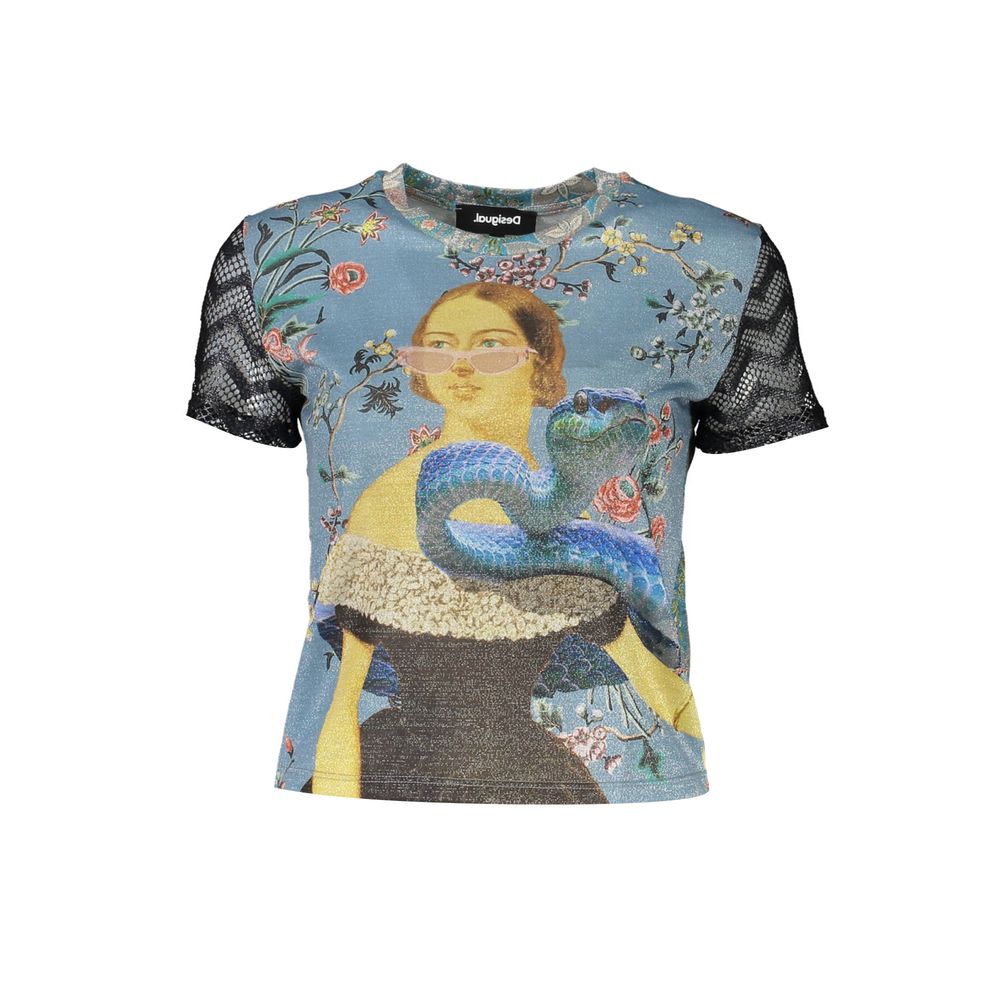 Desigual Blue Polyester Women T-Shirt | Regal Royce