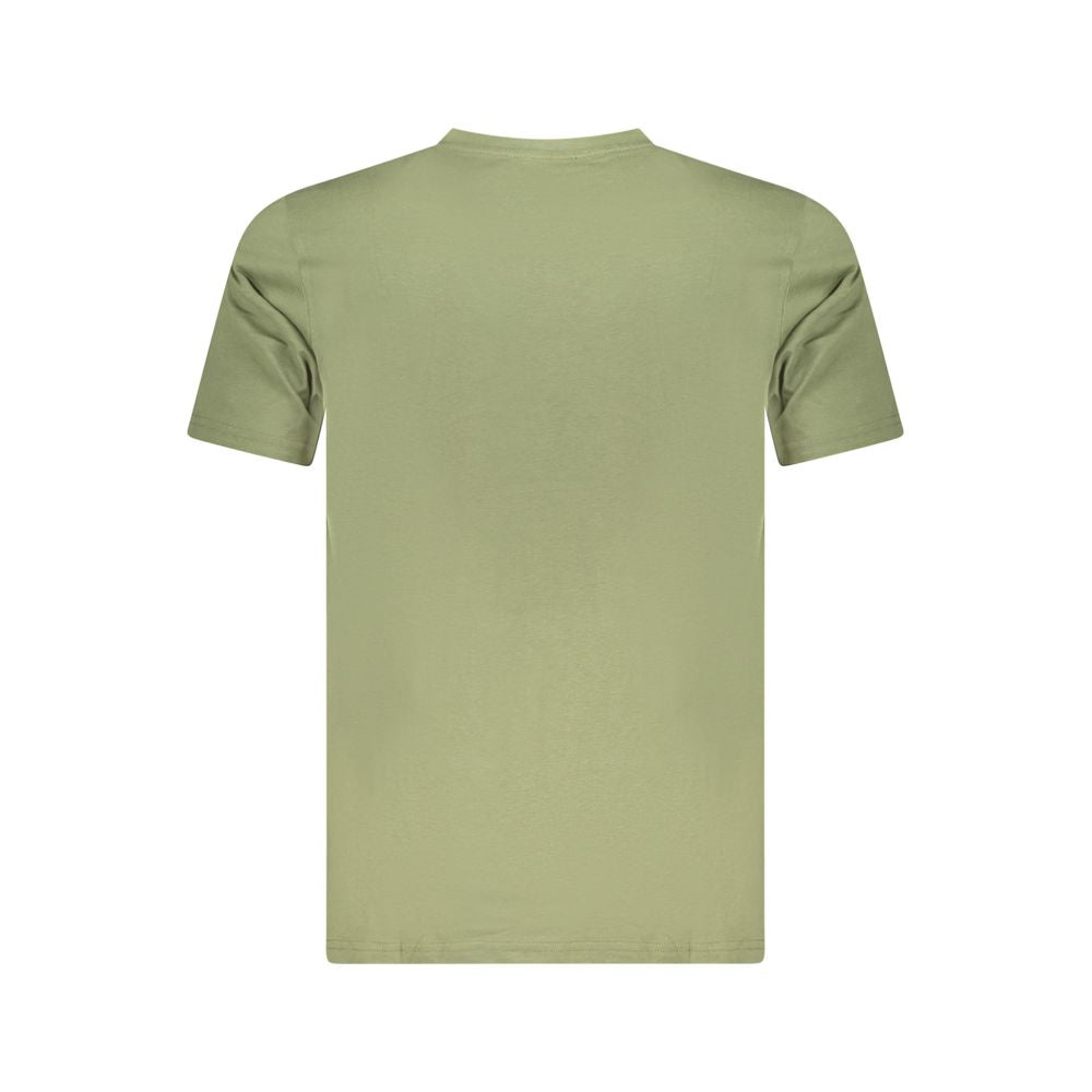 Cavalli Class Green Cotton Men T-Shirt | Regal Royce
