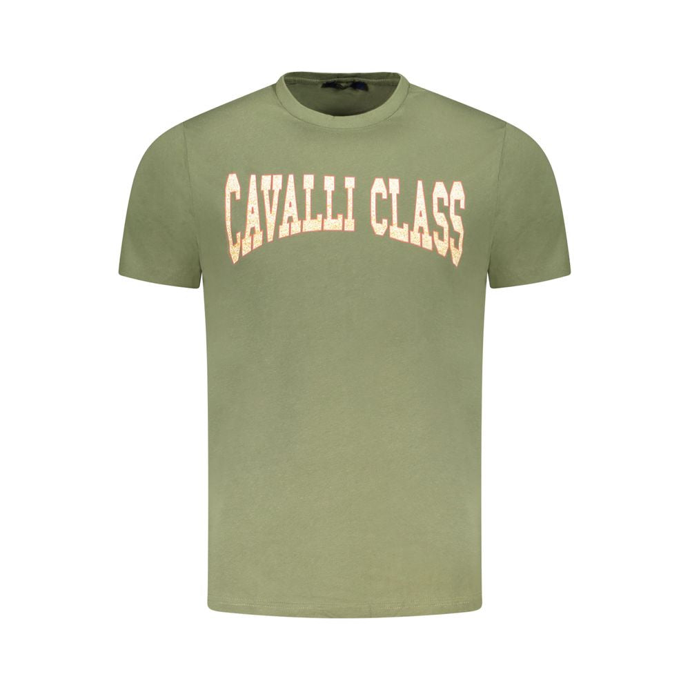 Cavalli Class Verde Cotton Men T-Shirt | Regal Royce