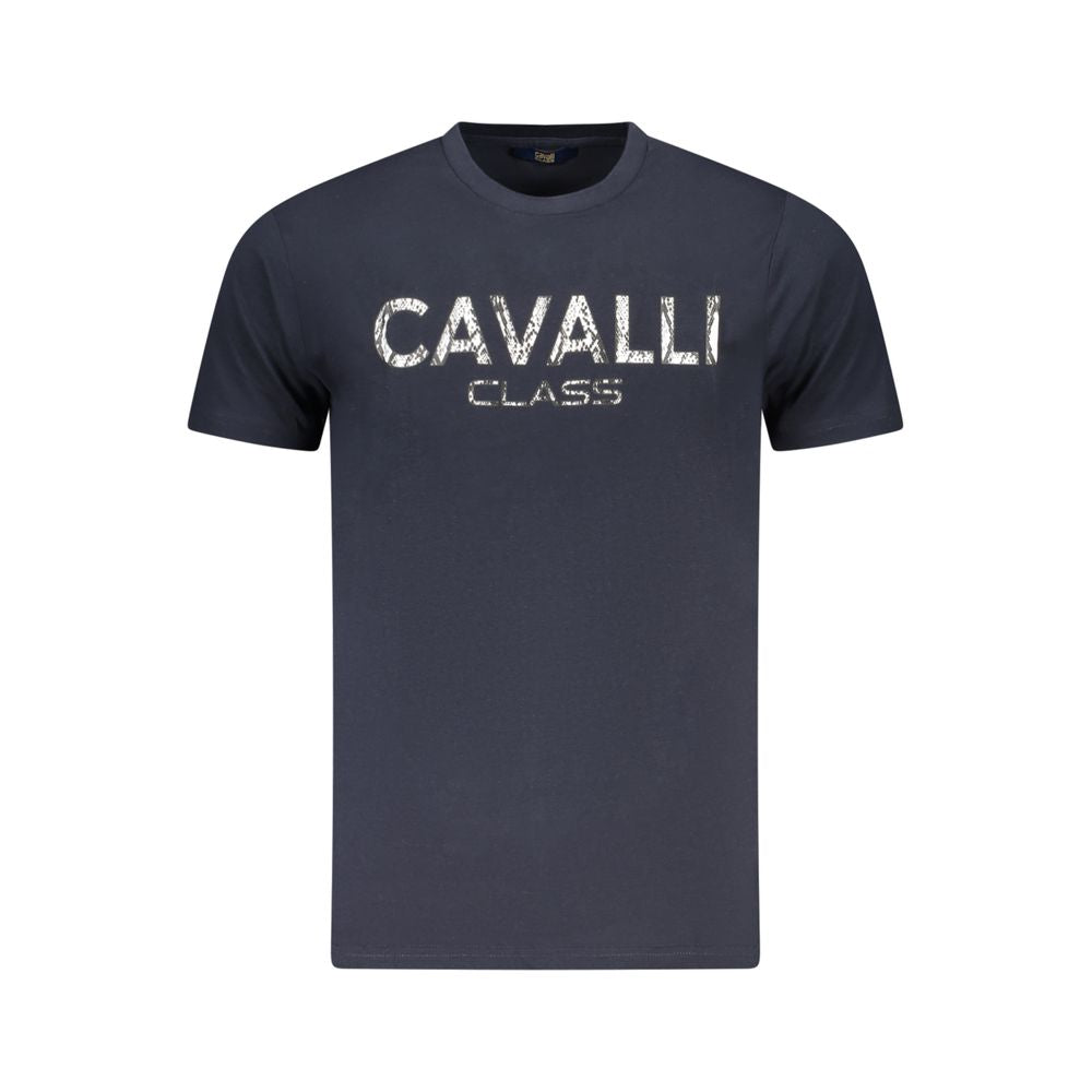 Cavalli Class Blu Cotton Men T-Shirt | Regal Royce
