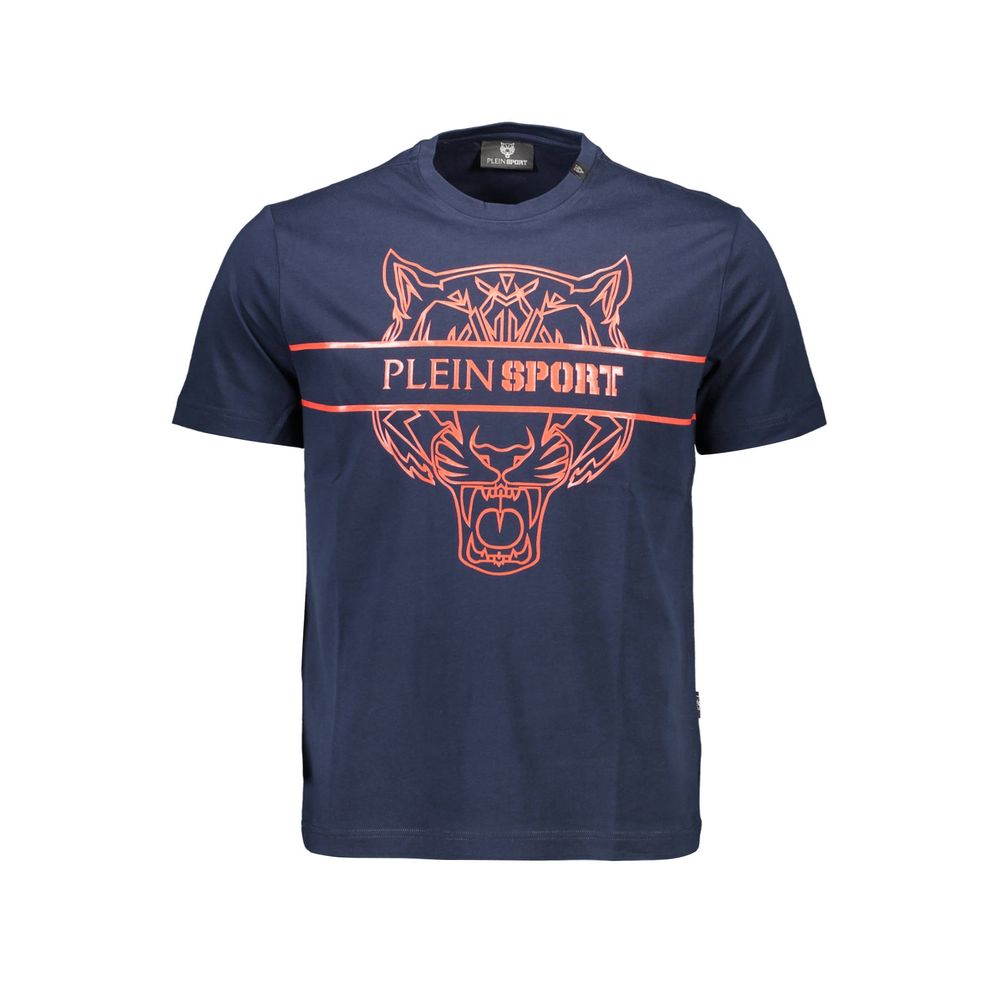 Plein Sport Blue Cotton Men T-Shirt | Regal Royce