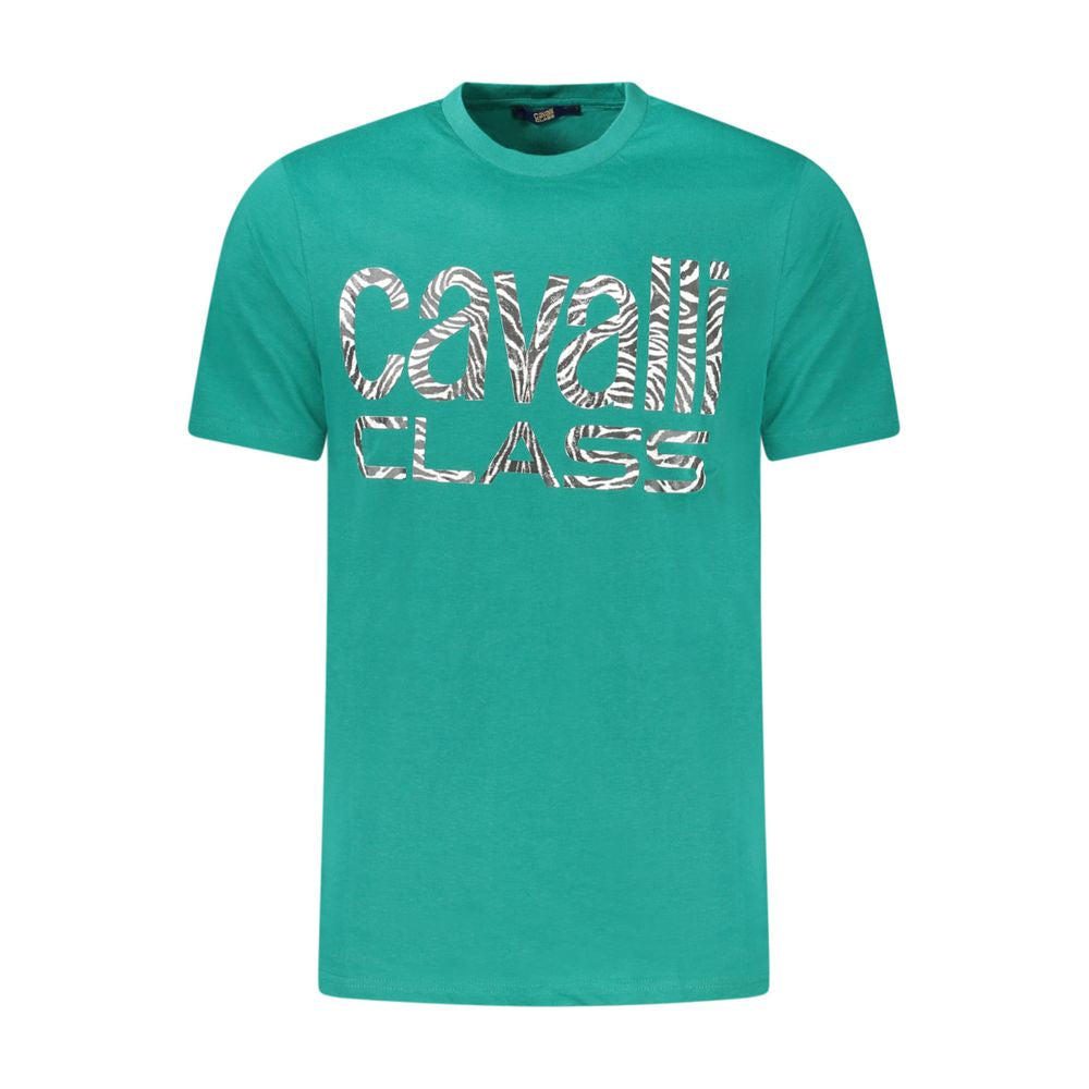 Cavalli Class Verde Cotton Men T-Shirt | Regal Royce