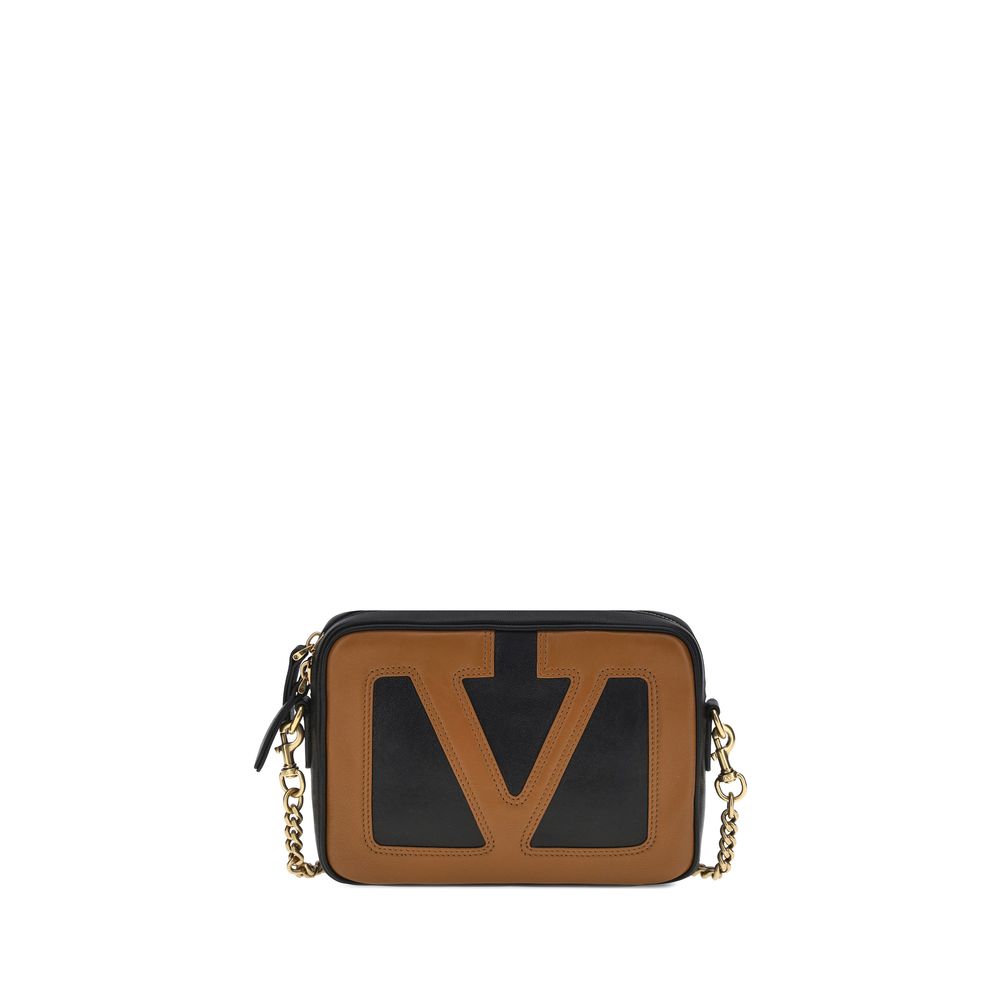 Valentino Garavani Black Calf Leather Bos Taurus Shoulder Bag | Regal Royce