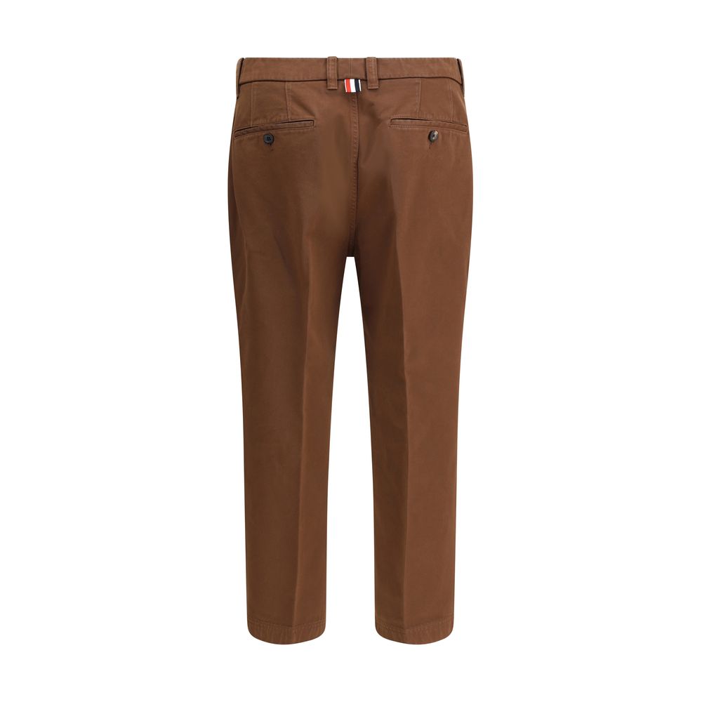 Thom Browne Brown Cotton Casual Pants | Regal Royce