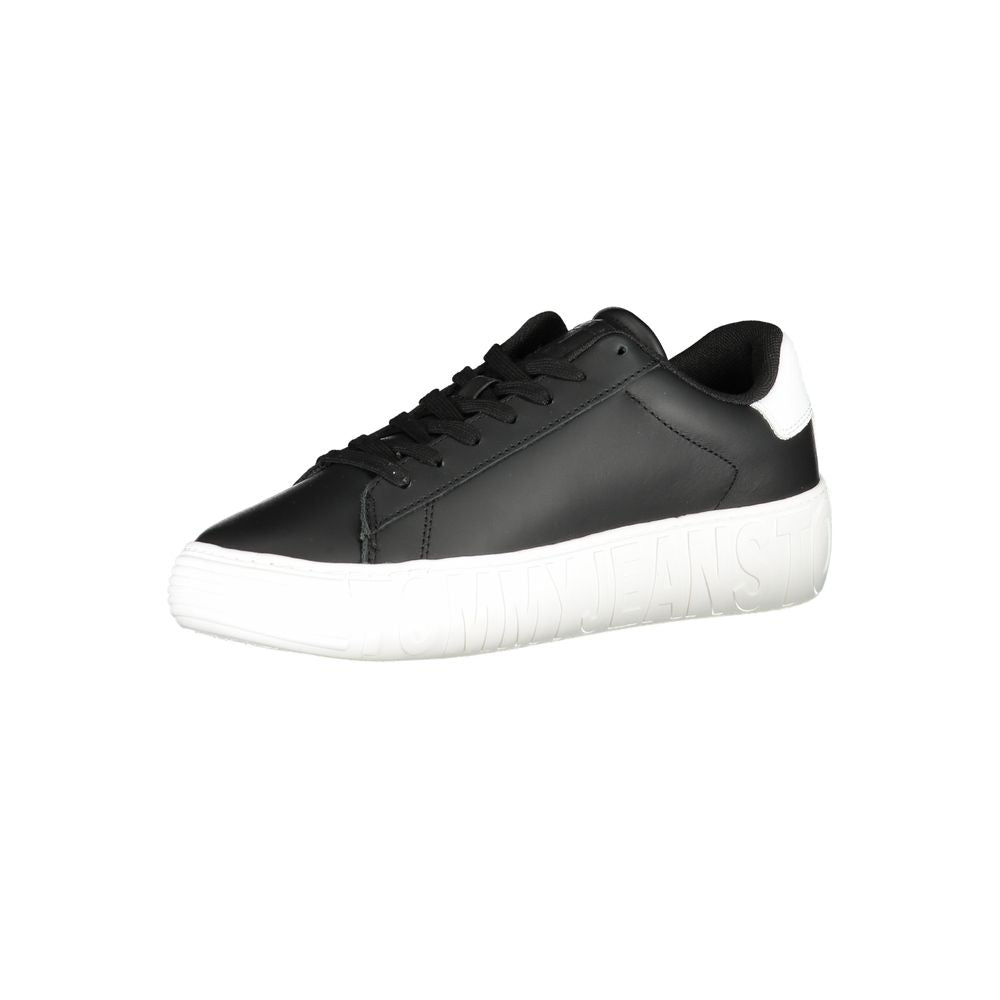 Tommy Hilfiger Black Polyurethane Men Sneaker | Regal Royce