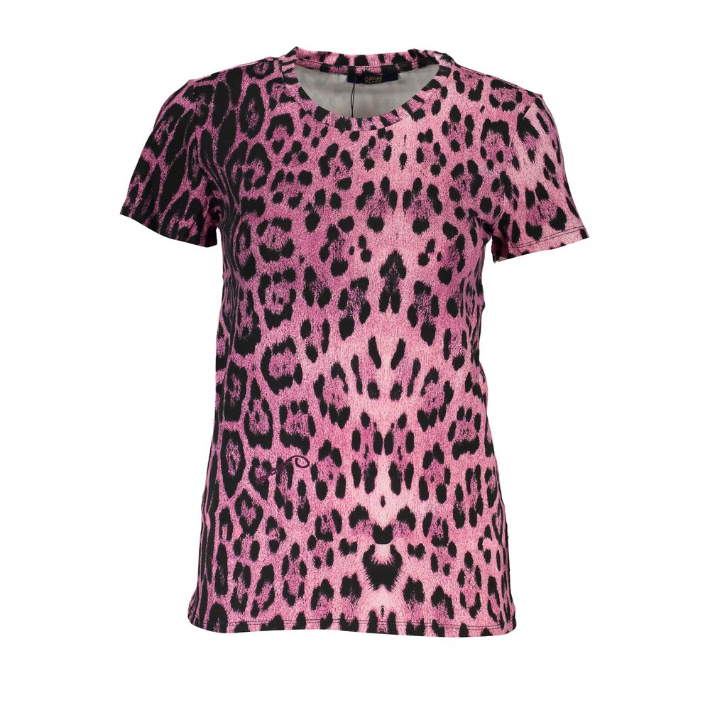 Cavalli Class Pink Cotton Women T-Shirt | Regal Royce