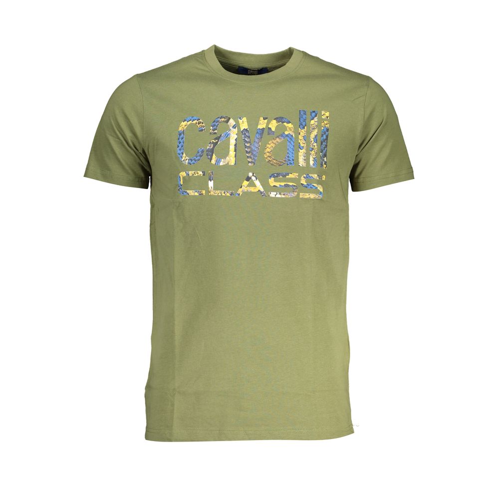 Cavalli Class Verde Cotton Mens T-Shirt | Regal Royce
