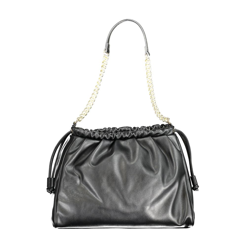 Mario Valentino Black Polyurethane Women Shoulder Bag | Regal Royce