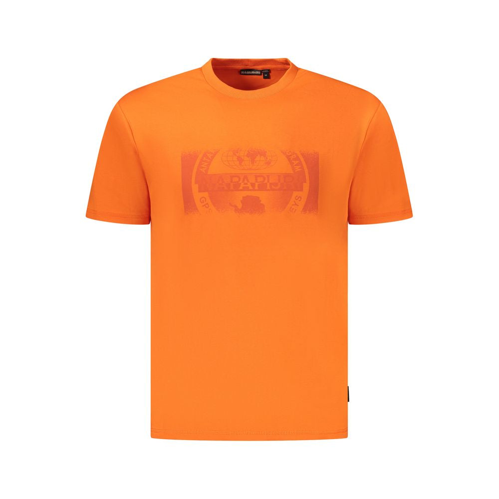 Napapijri Orange Cotton Men T-Shirt | Regal Royce