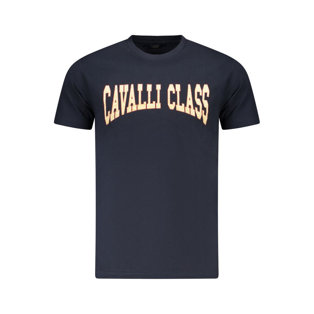 Cavalli Class Blue Cotton Men T-Shirt | Regal Royce
