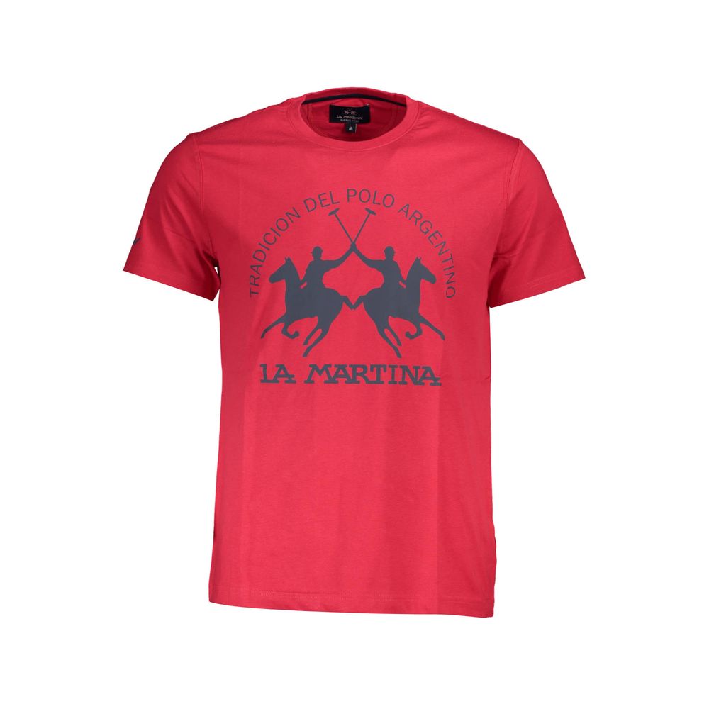 La Martina Rosso Cotton Men's T-Shirt | Regal Royce
