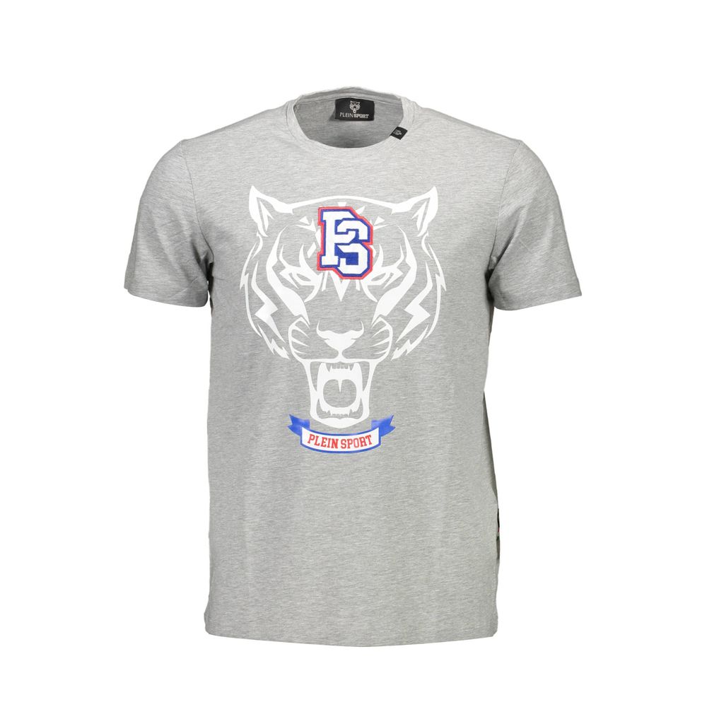 Plein Sport Grigio Cotton Men T-Shirt | Regal Royce