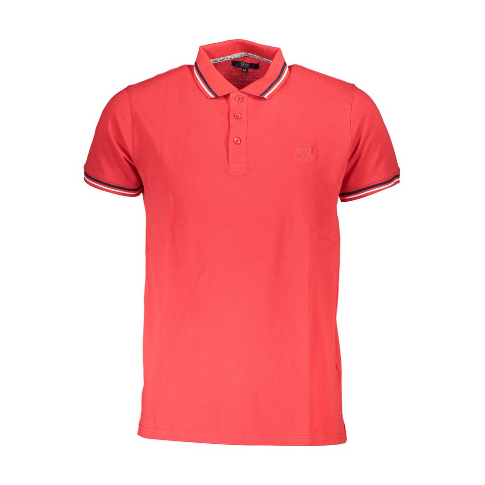 Cavalli Class Red Cotton Men Polo Shirt | Regal Royce