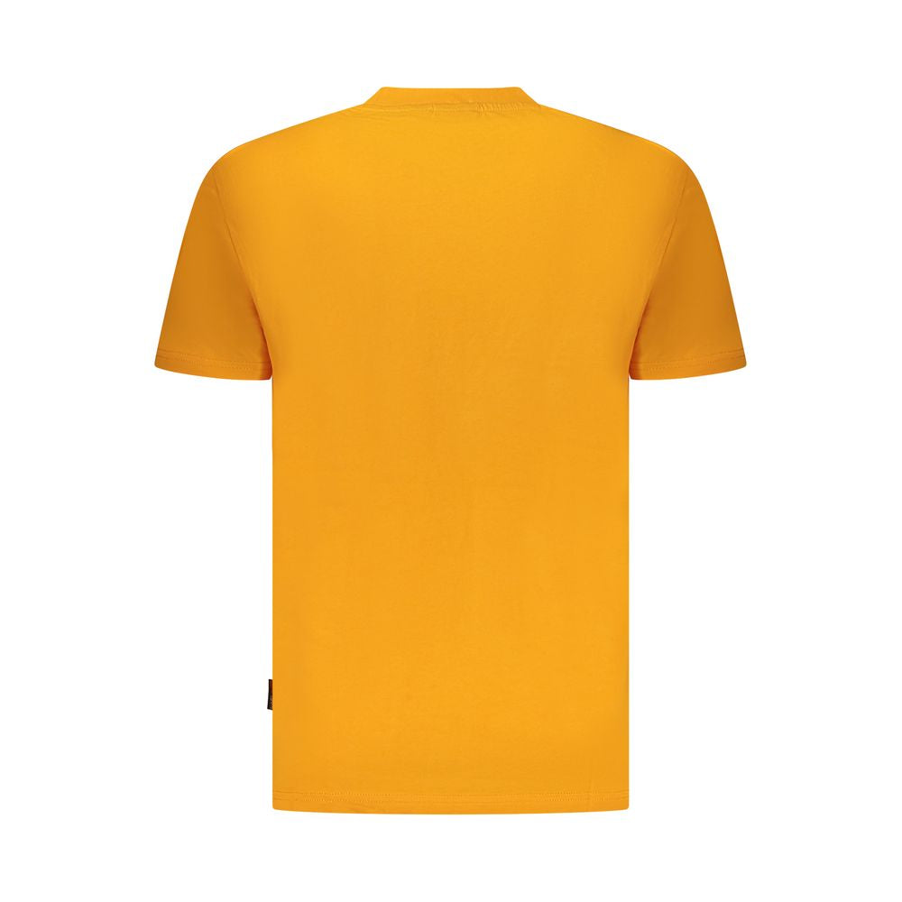 Napapijri Orange Organic Cotton Men T-Shirt | Regal Royce