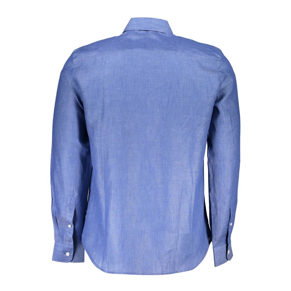 North Sails Blue Linen Men Shirt | Regal Royce