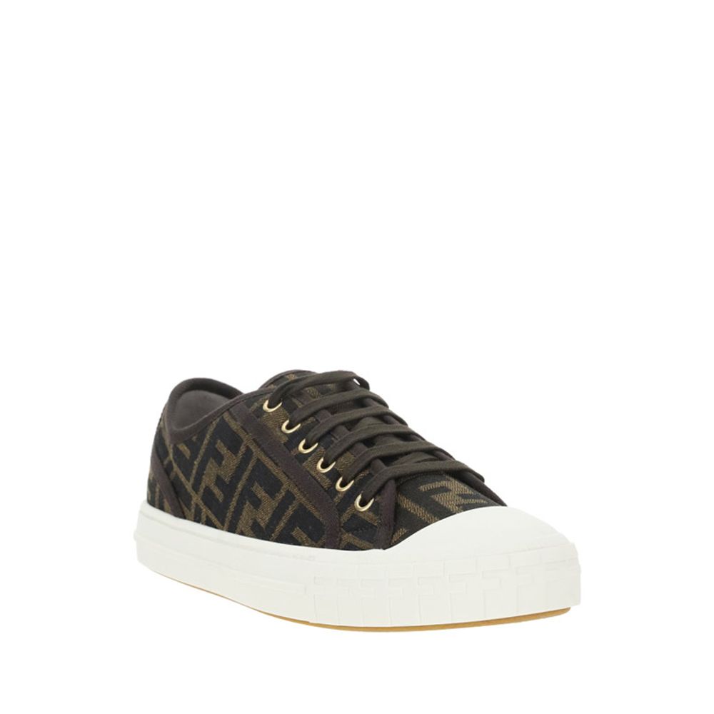 Fendi Brown Polyamide Low Top Sneakers | Regal Royce