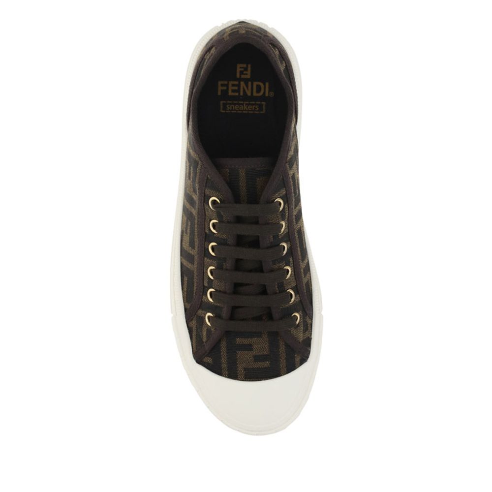 Fendi Brown Polyamide Low Top Sneakers | Regal Royce