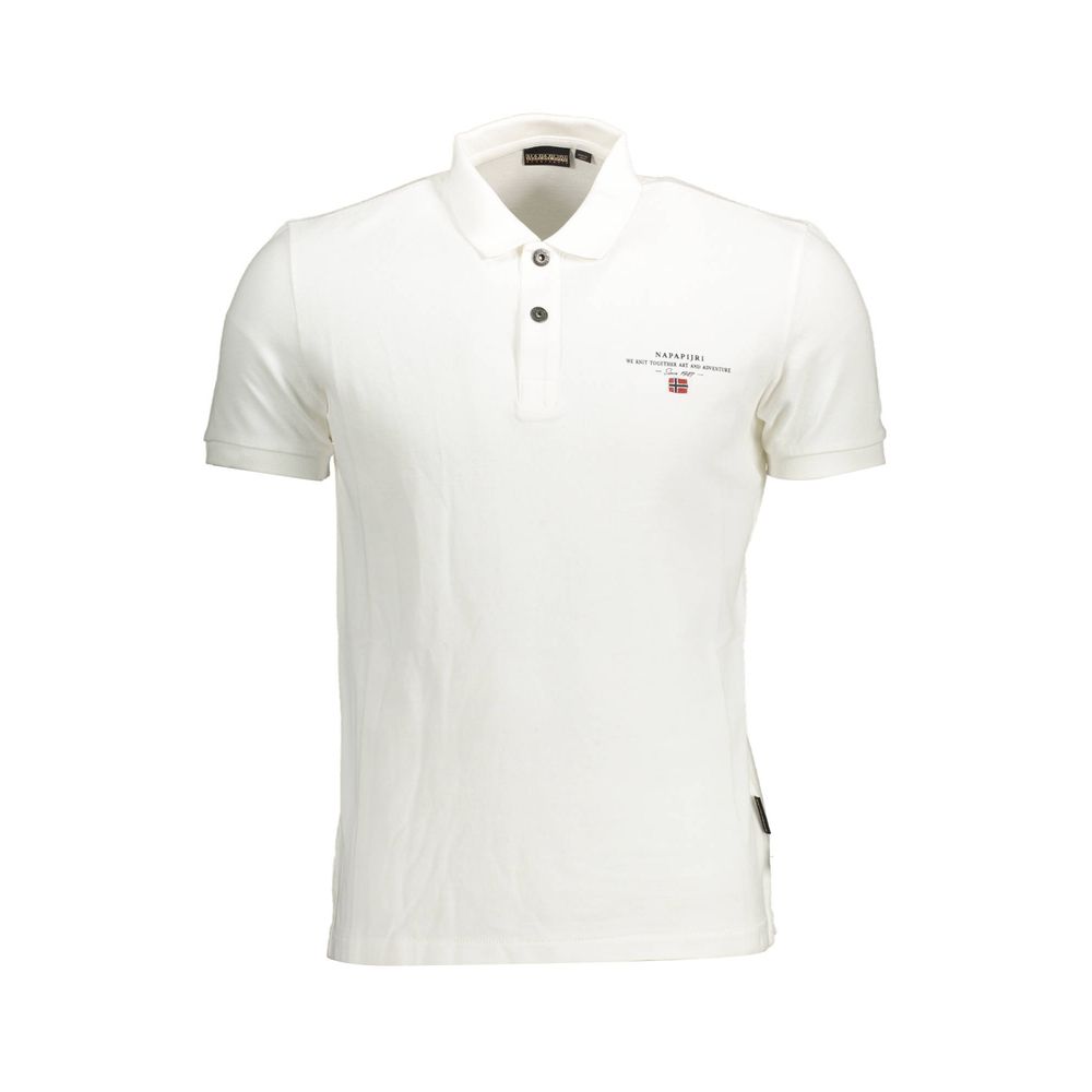 Napapijri White Cotton Men Polo Shirt | Regal Royce