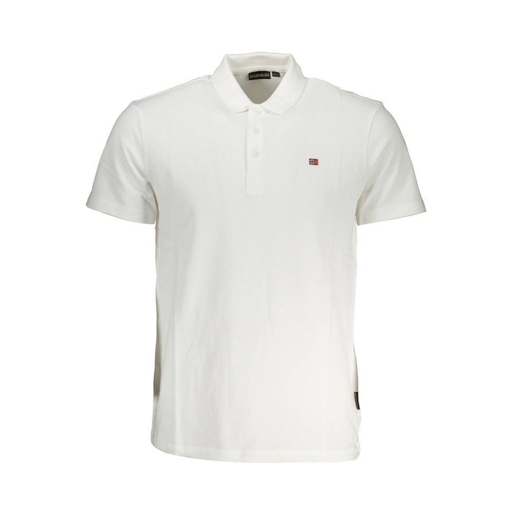 Napapijri White Cotton Men Polo Shirt | Regal Royce