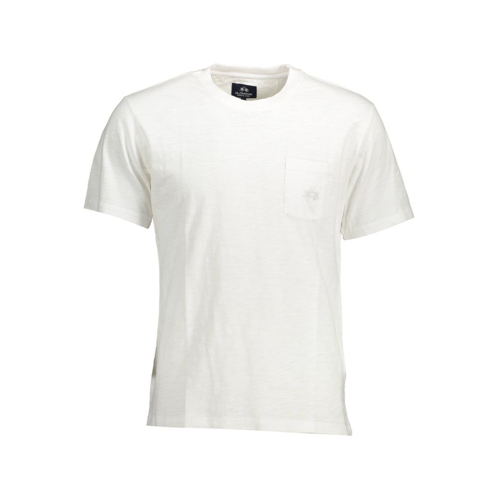 La Martina Bianco Cotton Men T-Shirt | Regal Royce