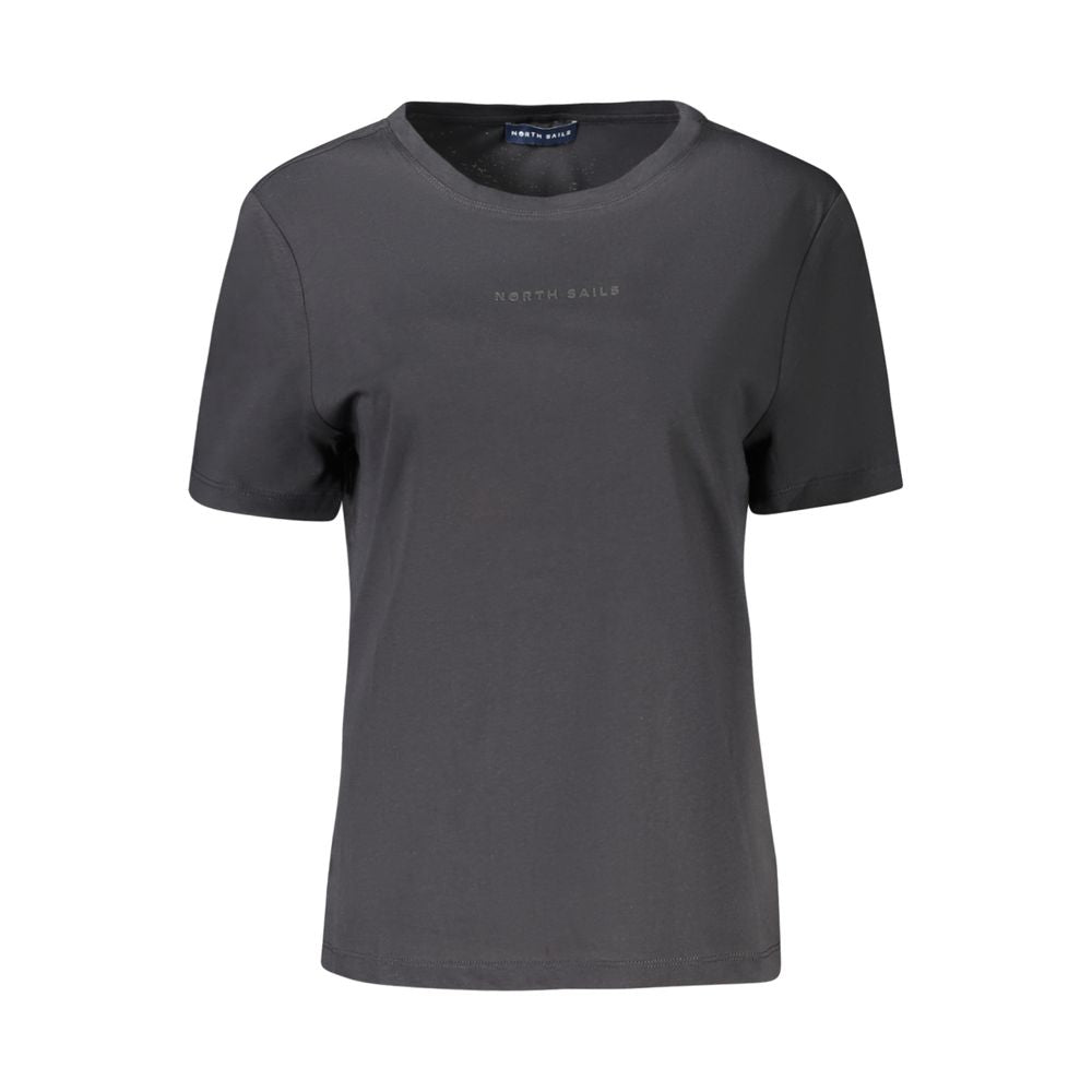 North Sails Black Cotton Women T-Shirt | Regal Royce