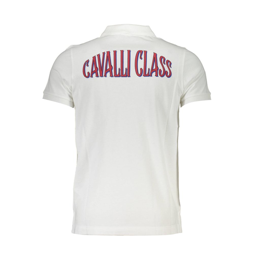 Cavalli Class Bianco Cotton Men Polo | Regal Royce