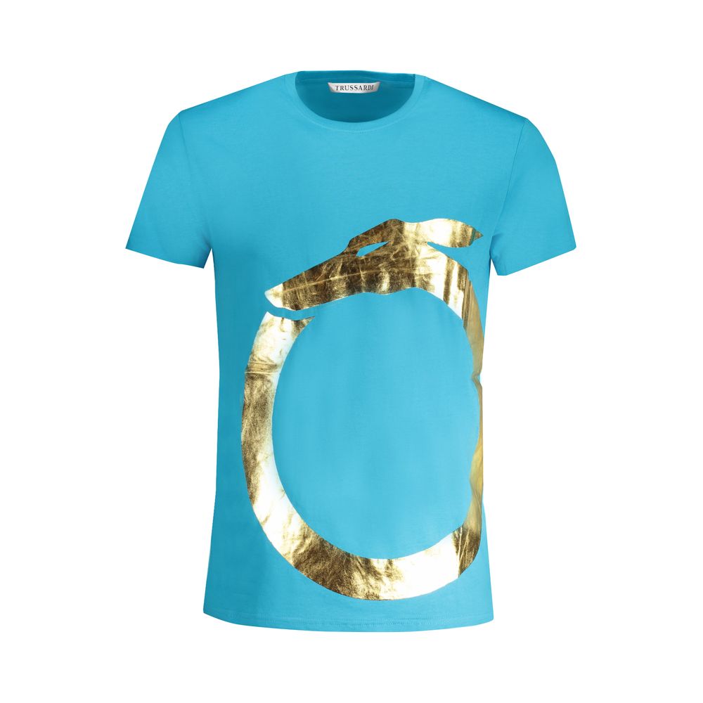 Trussardi Azzurro Cotton Men T-Shirt | Regal Royce