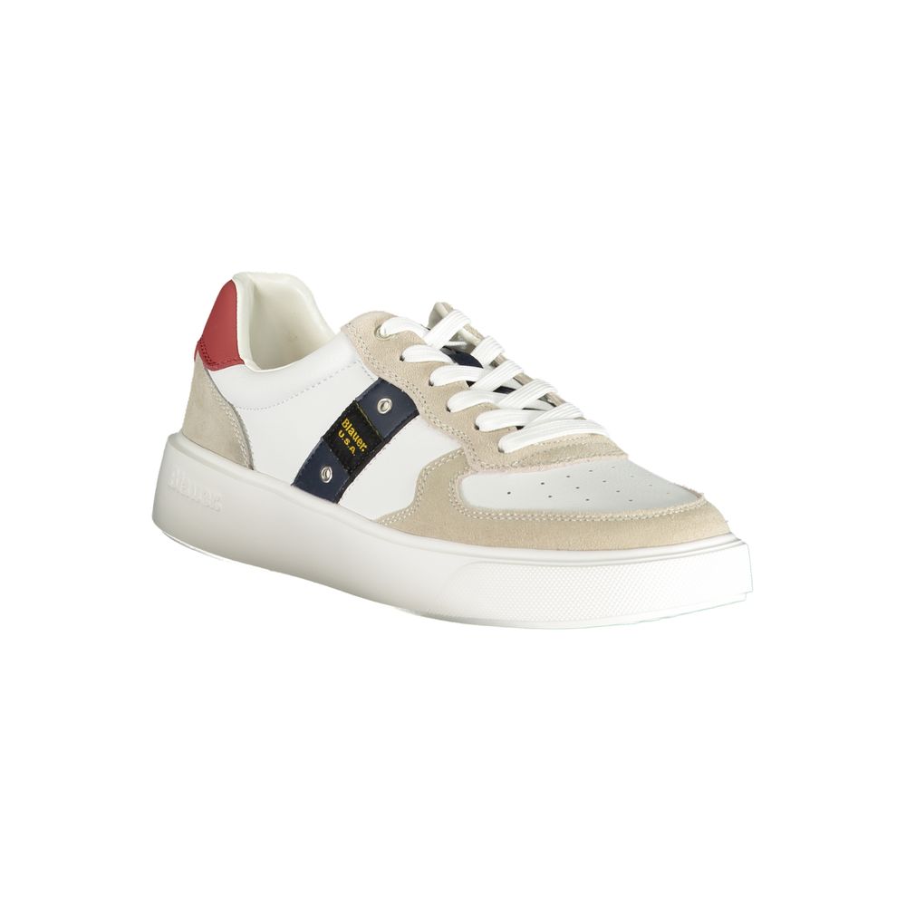 Blauer White Polyurethane Men Sneaker | Regal Royce