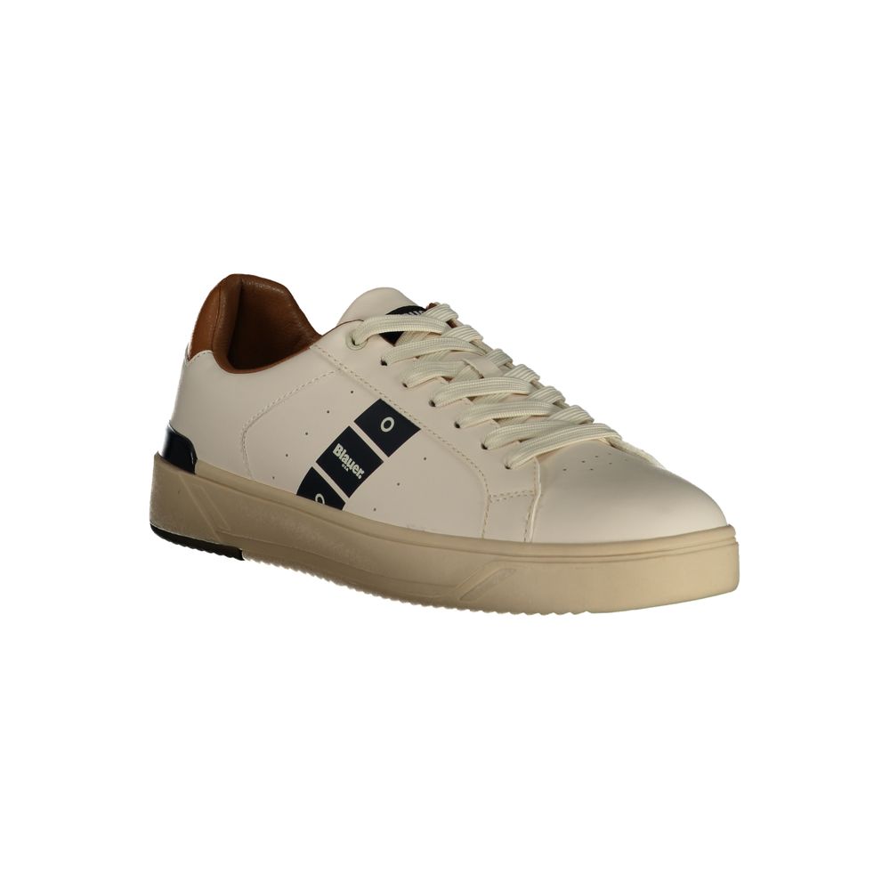 Blauer White Polyurethane Men Sneaker | Regal Royce