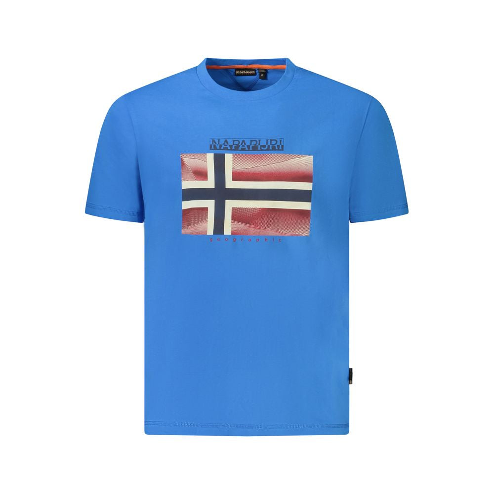 Napapijri Blue Cotton Men T-Shirt | Regal Royce