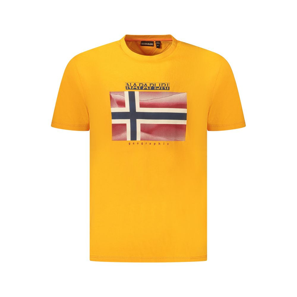 Napapijri Orange Cotton Men T-Shirt | Regal Royce