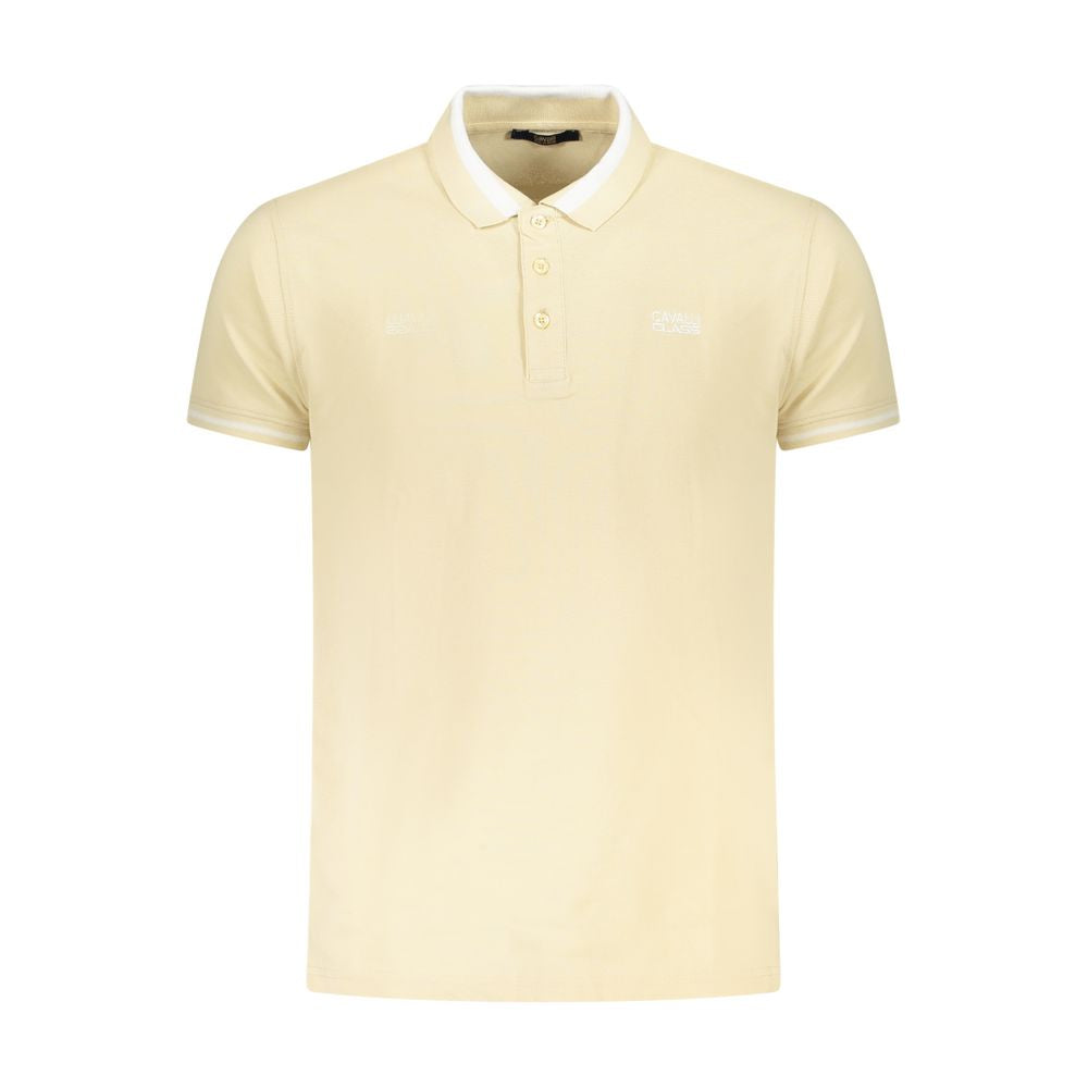 Cavalli Class Beige Cotton Men Polo Shirt | Regal Royce