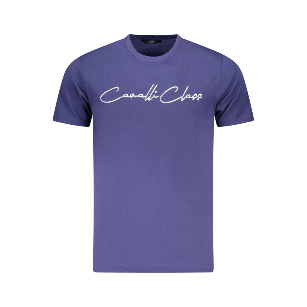 Cavalli Class Blu Cotton Men T-Shirt | Regal Royce