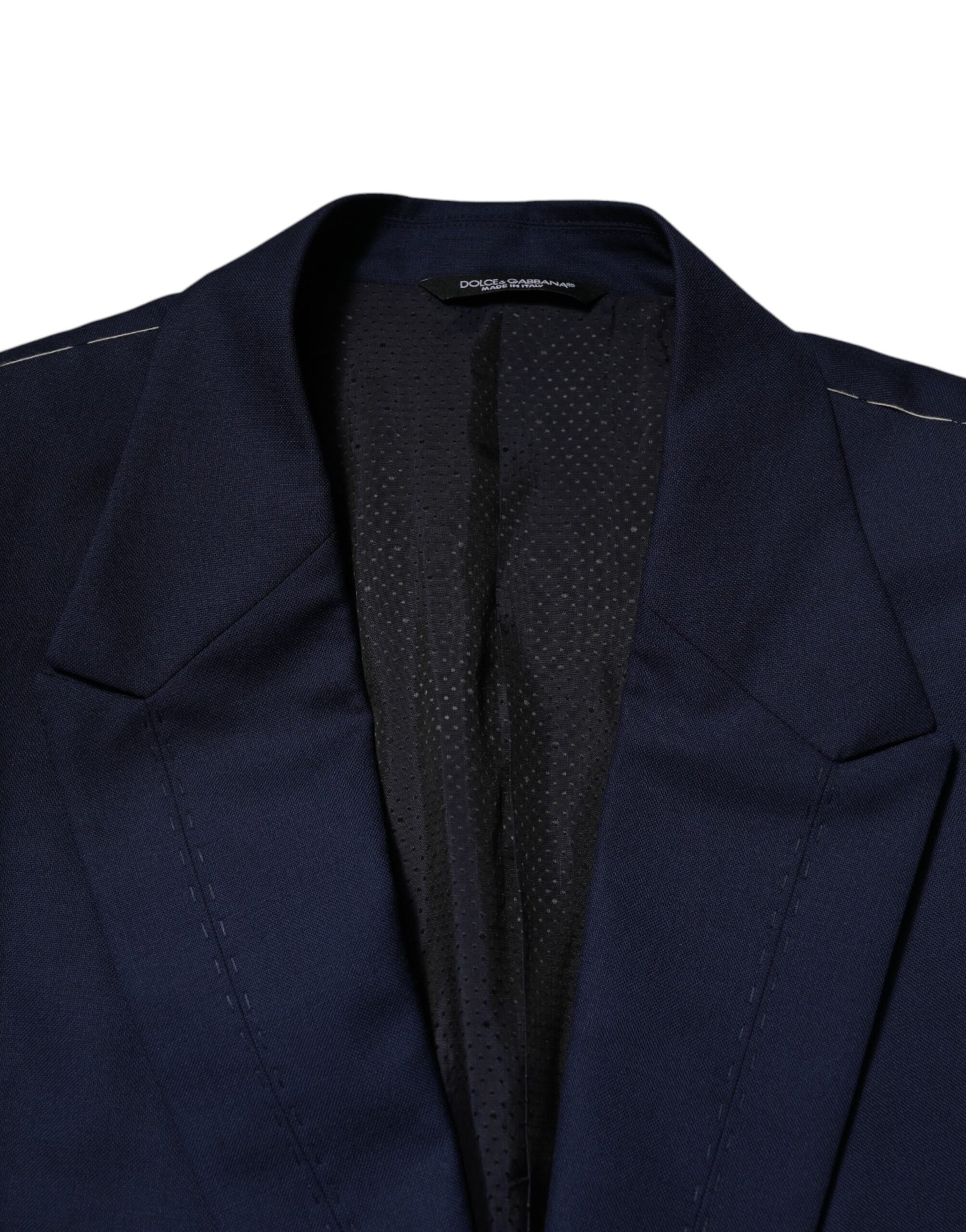 Dolce & Gabbana Blue Wool Single Breasted Suit Coat Blazer | Regal Royce