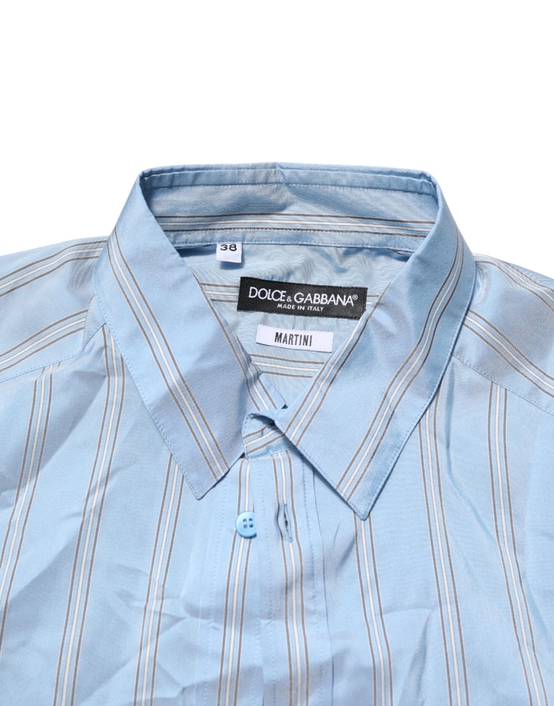 Dolce & Gabbana Blue Striped MARTINI Long Sleeves Dress Shirt | Regal Royce