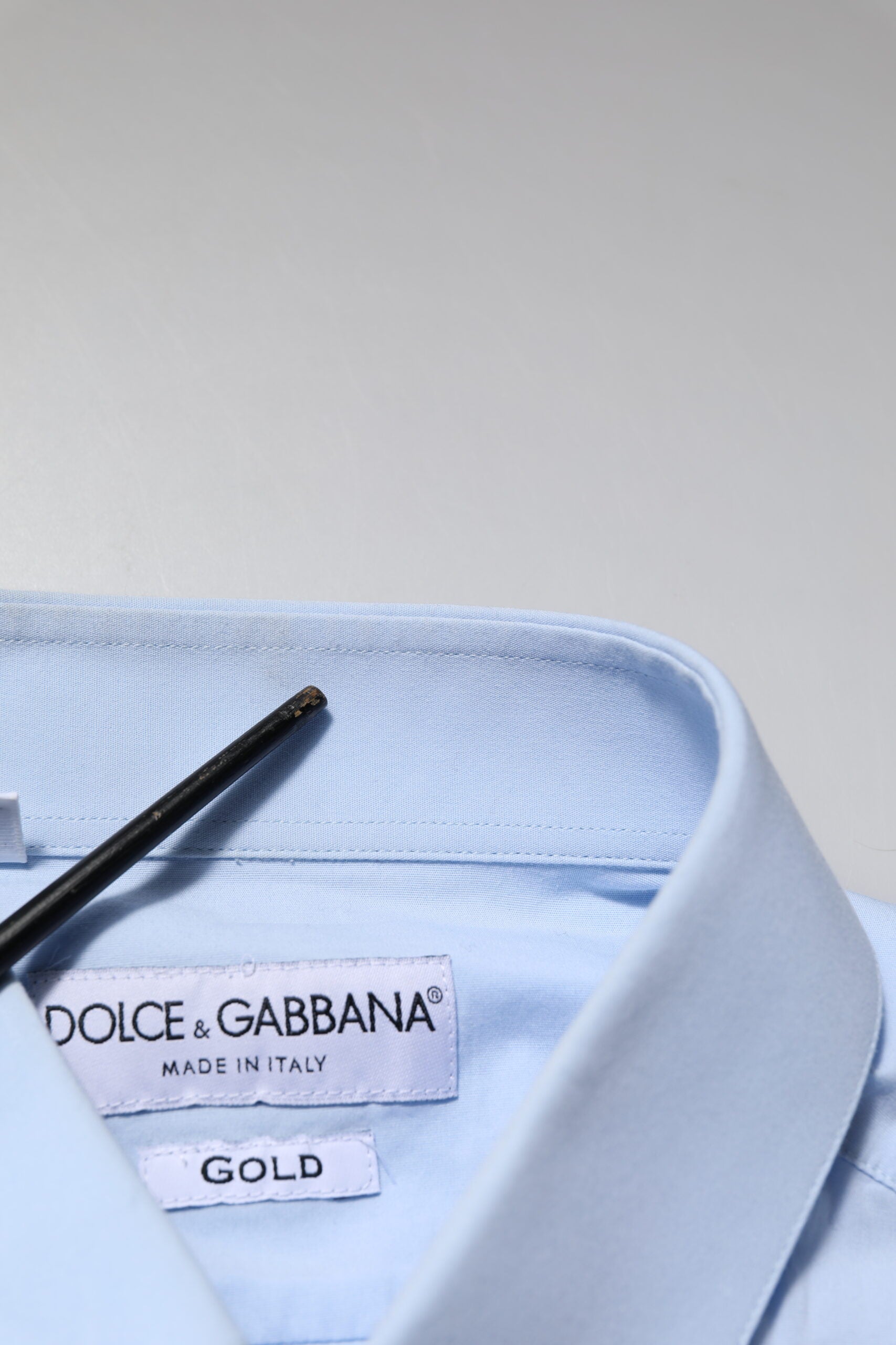 Dolce & Gabbana Sky Blue Cotton GOLD Long Sleeves Dress Shirt | Regal Royce