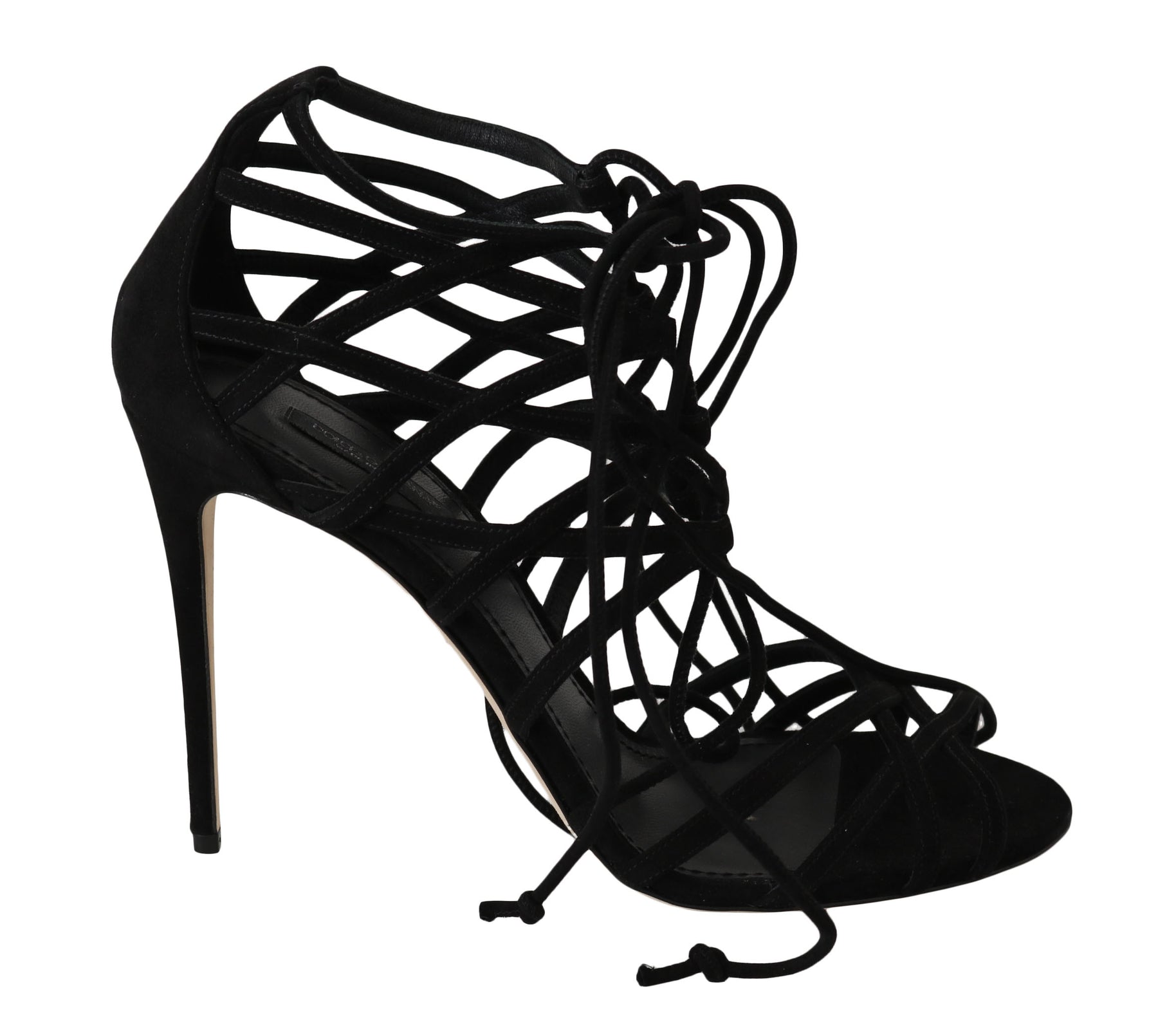 Dolce & Gabbana Black Suede Strap Stilettos Sandals | Regal Royce