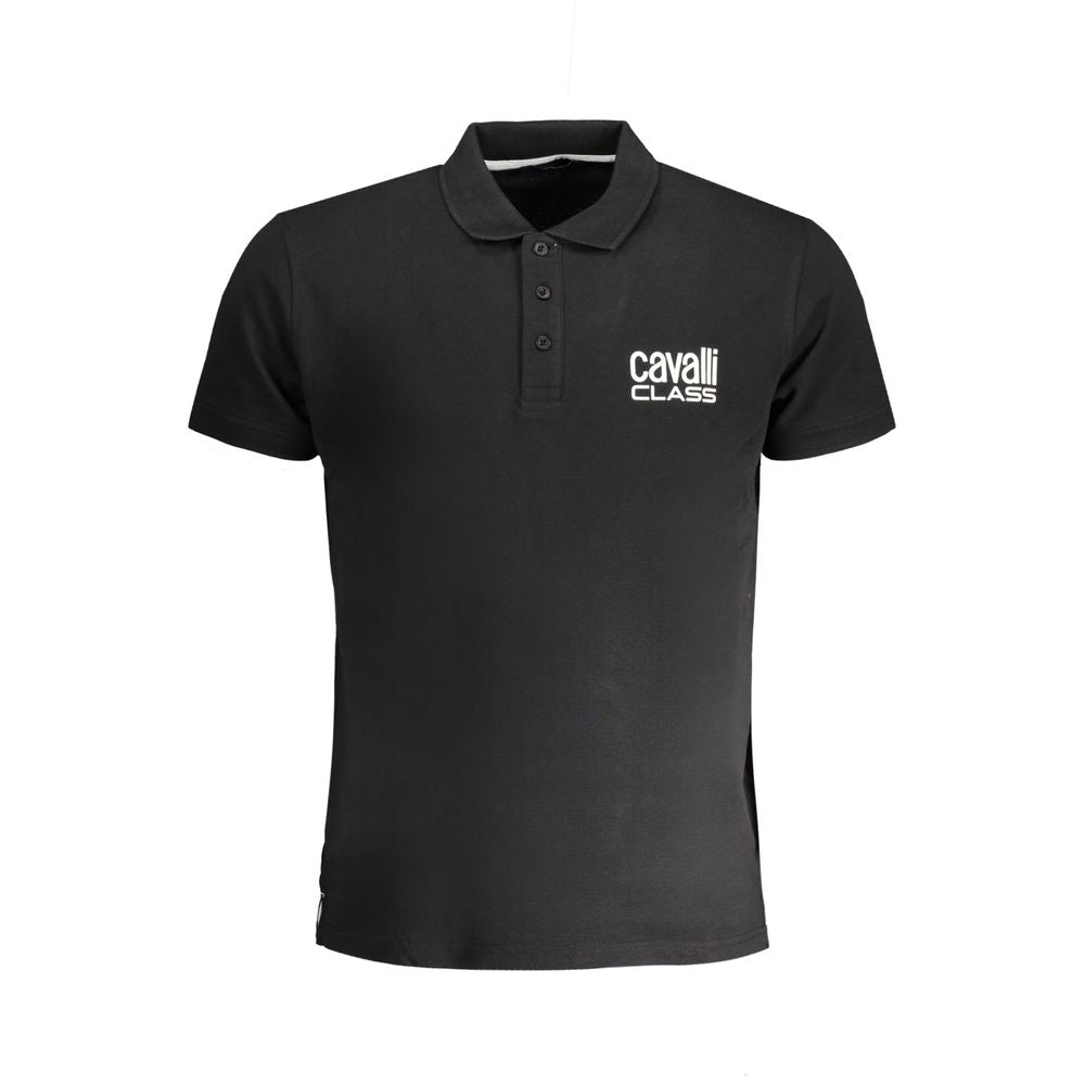 Cavalli Class Black Cotton Men's Polo Shirt | Regal Royce