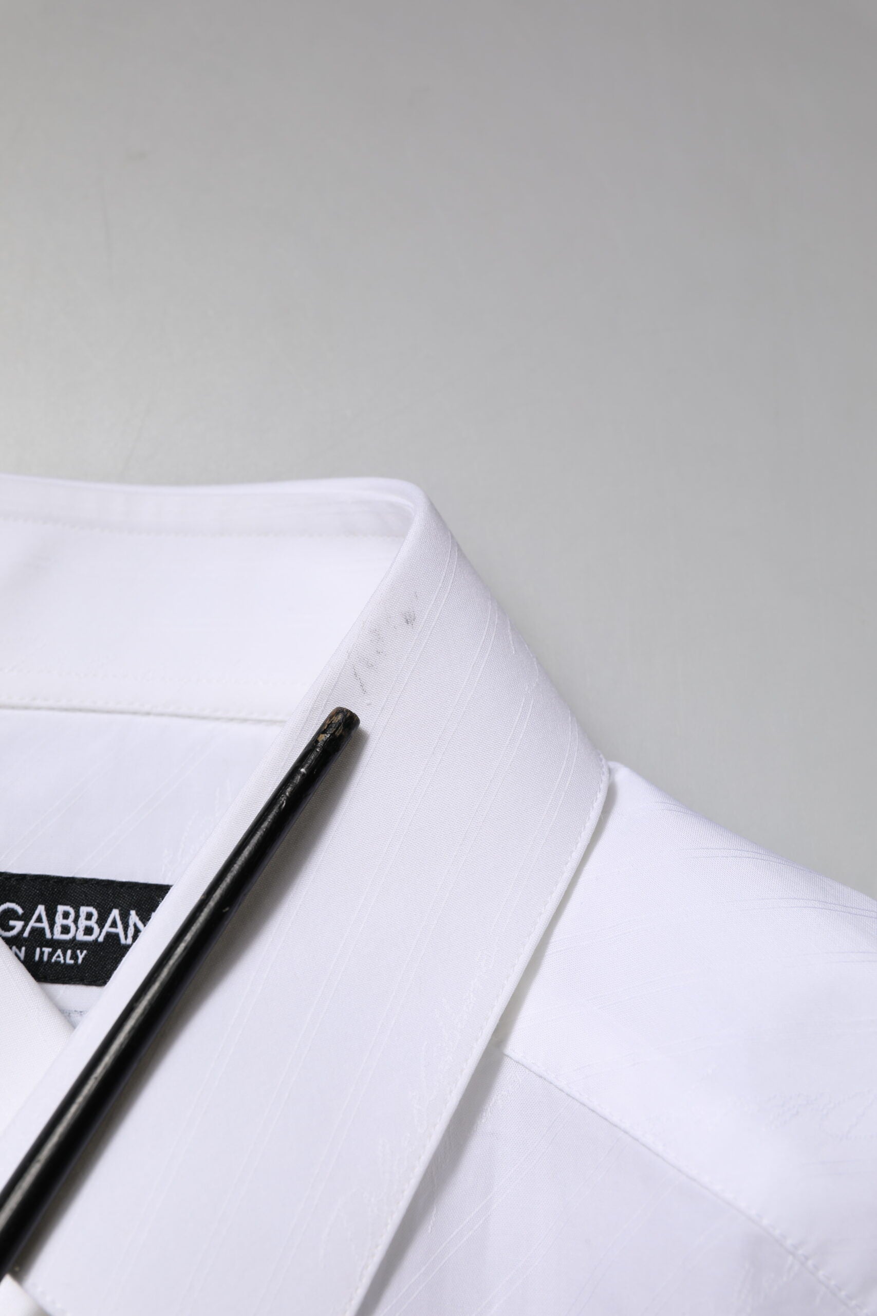 Dolce & Gabbana White Cotton MARTINI Long Sleeve Dress Shirt | Regal Royce