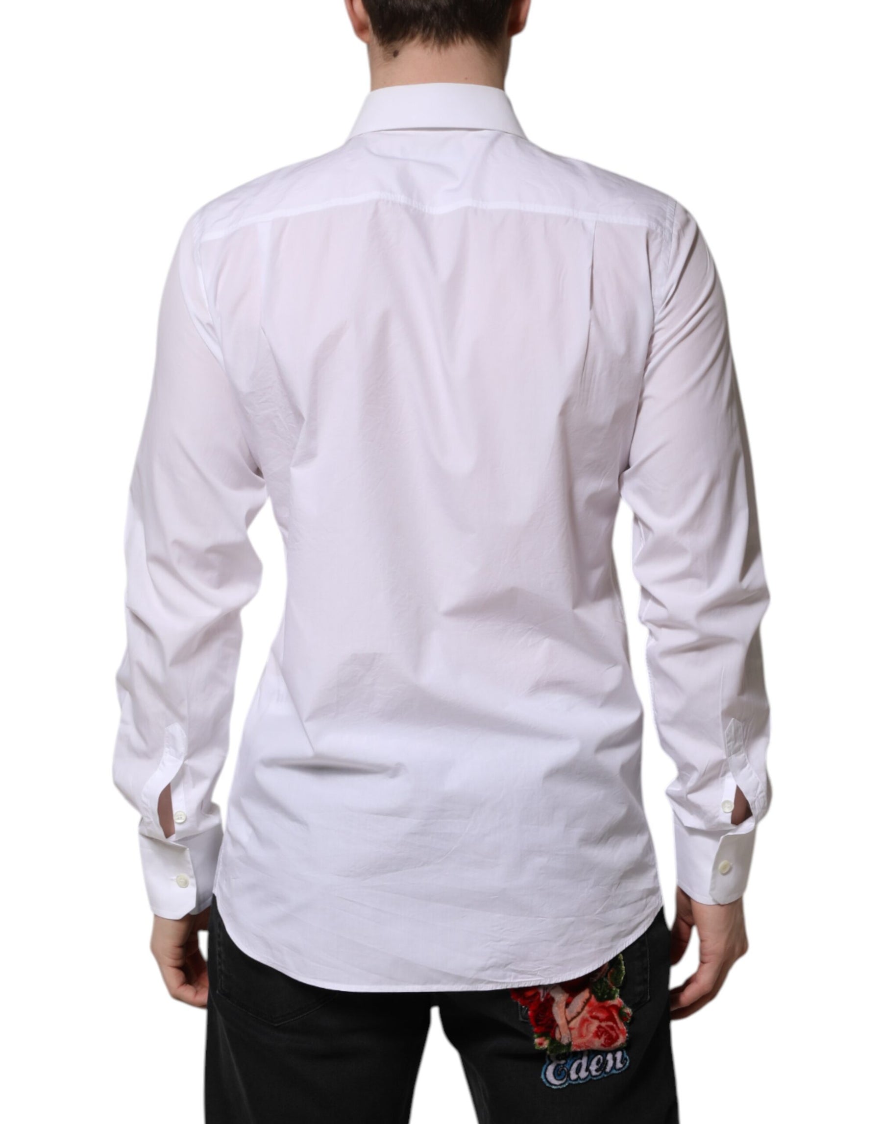 Dolce & Gabbana White Cotton Long Sleeves Dress Shirt | Regal Royce