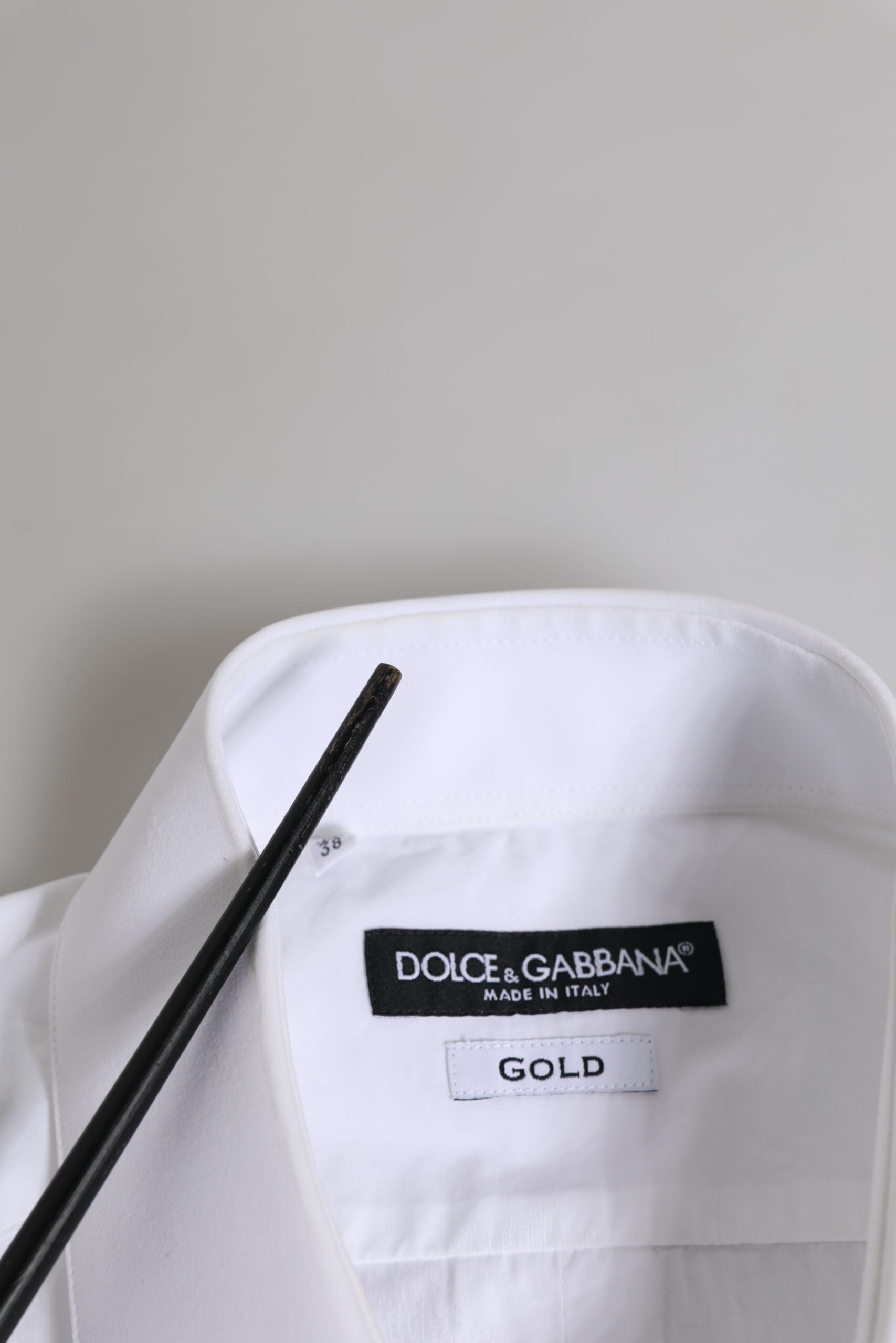 Dolce & Gabbana White Cotton GOLD Long Sleeves Dress Men Shirt | Regal Royce