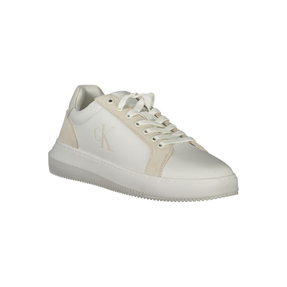 Calvin Klein White Polyurethane Men Sneaker | Regal Royce