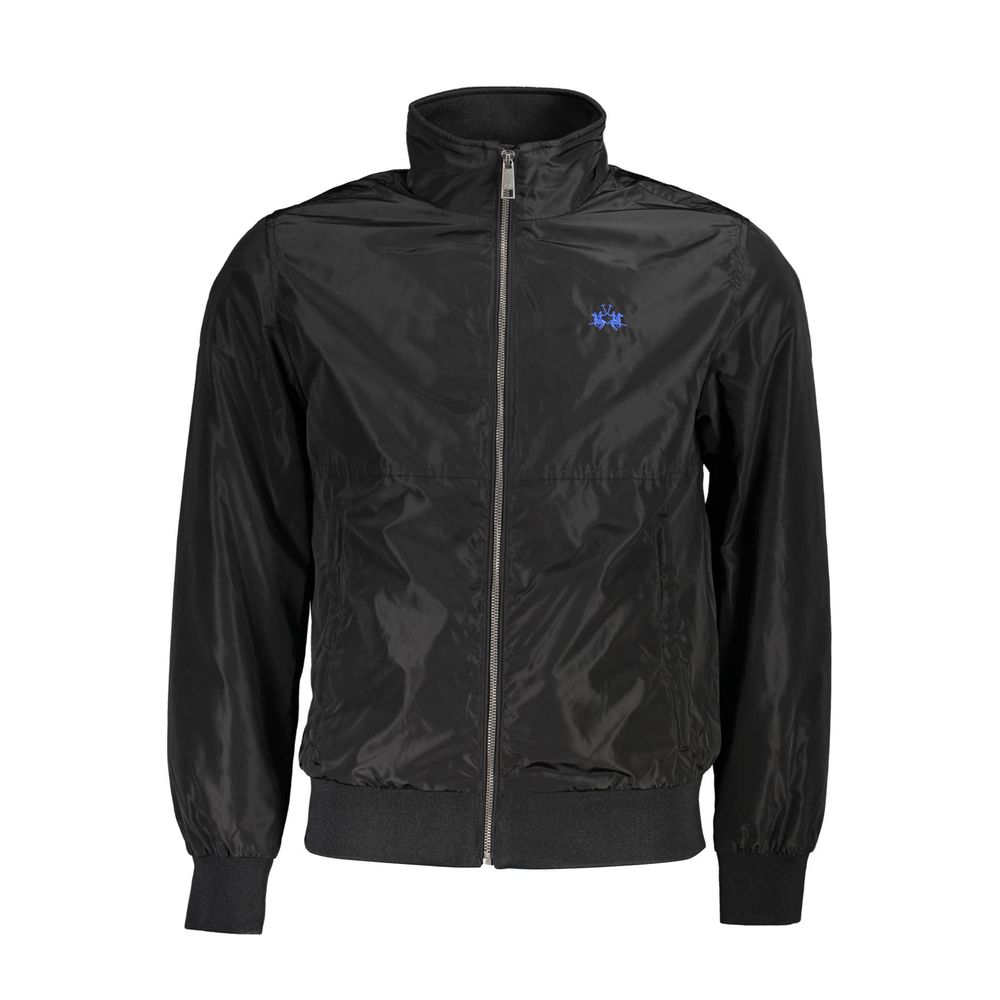 La Martina Nero Polyester Men Jacket | Regal Royce