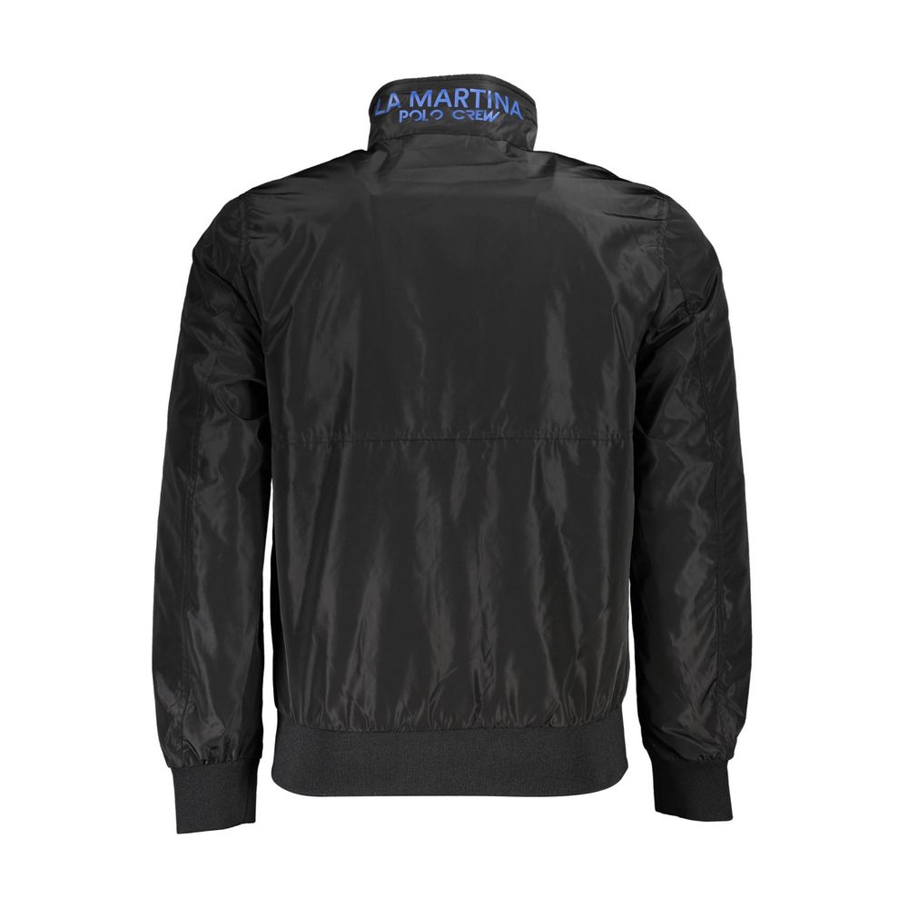 La Martina Nero Polyester Men Jacket | Regal Royce