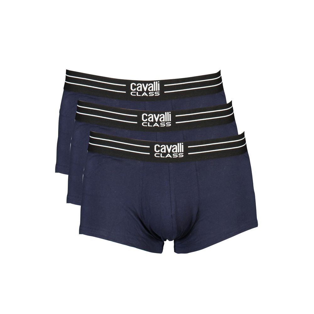 Cavalli Class Blu Cotton Men Boxer | Regal Royce